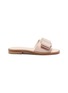Main View - Click To Enlarge - SALVATORE FERRAGAMO - 'Isera' studded bow kid leather slide sandals