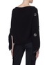 Back View - Click To Enlarge - DION LEE - Button spiral sleeve crepe top