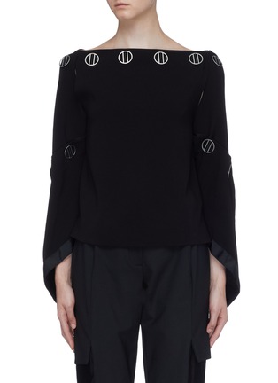 Main View - Click To Enlarge - DION LEE - Button spiral sleeve crepe top