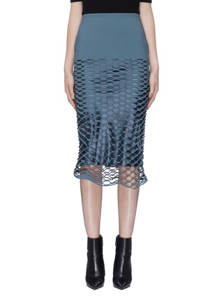 Main View - Click To Enlarge - DION LEE - 'Honeycomb' lasercut skirt