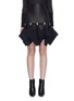 Main View - Click To Enlarge - DION LEE - 'Hook' ruffle drape leather mini skirt