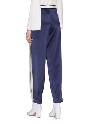 Back View - Click To Enlarge - DION LEE - Stripe outseam silk satin wrap pants