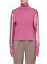 Main View - Click To Enlarge - CÉDRIC CHARLIER - Metallic sleeve turtleneck sweater