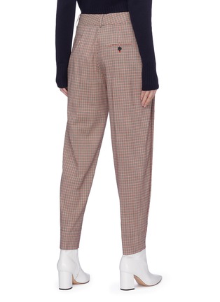 Back View - Click To Enlarge - CÉDRIC CHARLIER - Pleated check plaid virgin wool blend pants