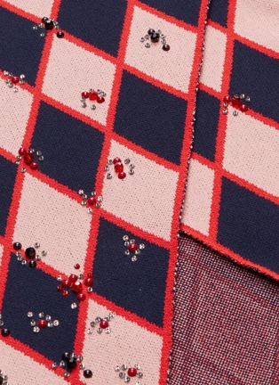  - CÉDRIC CHARLIER - Strass diamond jacquard knit mock wrap skirt