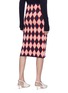 Back View - Click To Enlarge - CÉDRIC CHARLIER - Strass diamond jacquard knit mock wrap skirt