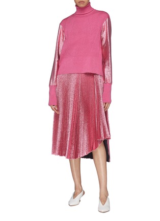 Figure View - Click To Enlarge - CÉDRIC CHARLIER - Asymmetric pleated skirt