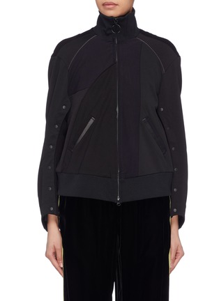 Main View - Click To Enlarge - 72951 - Button sleeve panelled high neck jacket