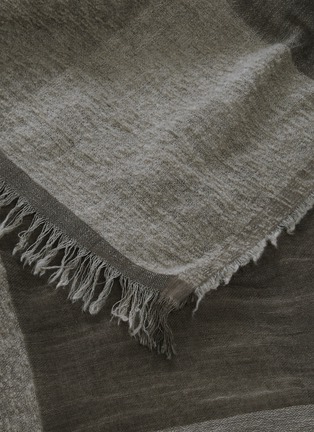 Detail View - Click To Enlarge - DEVOA - Bouclé knit panel check virgin wool blend scarf