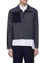 Main View - Click To Enlarge - THE WORLD IS YOUR OYSTER - Felt panel cropped twill shirt jacket