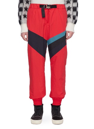 Main View - Click To Enlarge - 72951 - Belted colourblock panel track pants