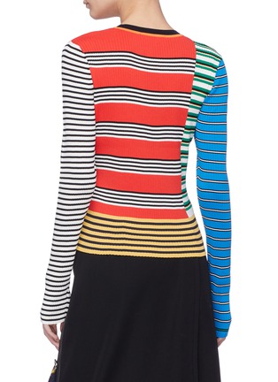 Back View - Click To Enlarge - ENFÖLD - Colourblock stripe rib knit sweater