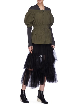 Figure View - Click To Enlarge - ENFÖLD - Tiered ruffle tulle skirt