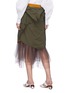 Back View - Click To Enlarge - ENFÖLD - Tulle underlay sleeve tie shirt panel skirt