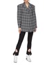 Figure View - Click To Enlarge - ELLERY - 'Incognito' cutout back check plaid blazer