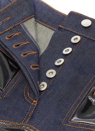 Detail View - Click To Enlarge - ELLERY - 'Vontz' coated panel denim skirt