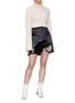 Figure View - Click To Enlarge - ELLERY - 'Vontz' coated panel denim skirt