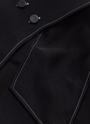 Detail View - Click To Enlarge - ELLERY - 'Yale' contrast topstitching drape panel skirt