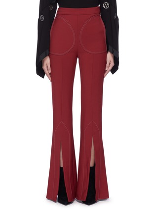 Main View - Click To Enlarge - ELLERY - 'Aalto' contrast topstitching split flared pants