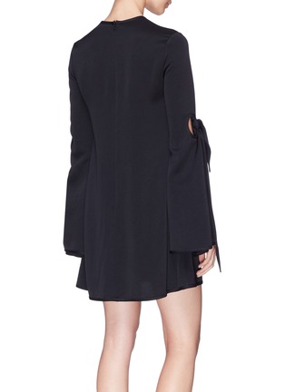 Back View - Click To Enlarge - ELLERY - 'Thelma' tie cutout flared sleeve mini dress