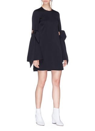 Figure View - Click To Enlarge - ELLERY - 'Thelma' tie cutout flared sleeve mini dress