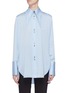 Main View - Click To Enlarge - ELLERY - 'Bilbao' oversized collar contrast topstitching georgette blouse