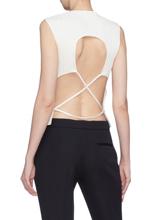 Back View - Click To Enlarge - ESTEBAN CORTAZAR - Strappy open back rib knit sleeveless top