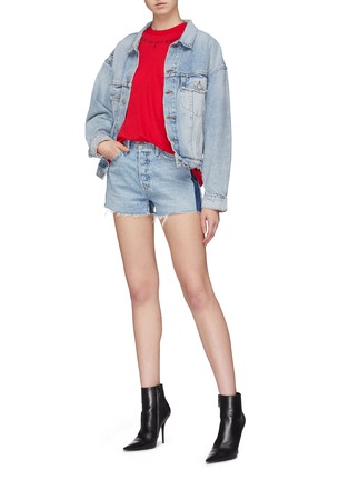 Figure View - Click To Enlarge - ADAPTATION - Distressed denim jacket