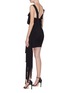 Back View - Click To Enlarge - CARMEN MARCH - Asymmetric strappy fringe piqué bustier dress
