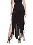 Back View - Click To Enlarge - CARMEN MARCH - Strappy fringe piqué skirt
