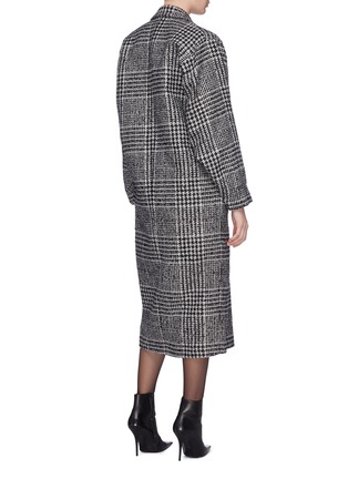 Back View - Click To Enlarge - CARMEN MARCH - Houndstooth check plaid open coat