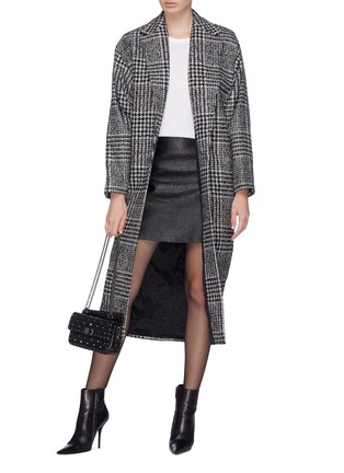 Figure View - Click To Enlarge - CARMEN MARCH - Houndstooth check plaid open coat