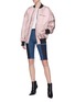 Figure View - Click To Enlarge - PALM ANGELS - Logo print oversized bomber jacket