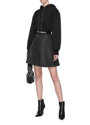 Figure View - Click To Enlarge - PALM ANGELS - '24H' hoodie panel dress