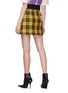 Back View - Click To Enlarge - PALM ANGELS - Studded tartan plaid virgin wool skirt
