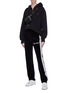 Figure View - Click To Enlarge - PALM ANGELS - Stripe outseam velvet track pants