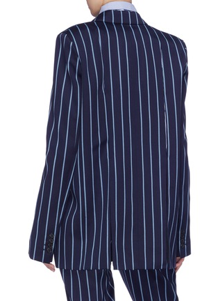 Back View - Click To Enlarge - ROKH - Split seam stripe wool-cotton blazer