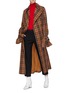 Figure View - Click To Enlarge - ROKH - Long sleeve check plaid trench coat