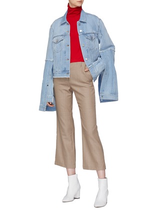 Figure View - Click To Enlarge - ROKH - Layered split sleeve denim jacket