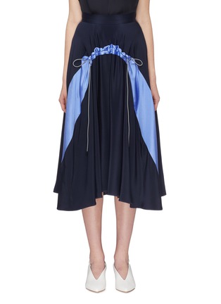 Main View - Click To Enlarge - ROKSANDA - Drawcord ruched colourblock silk skirt
