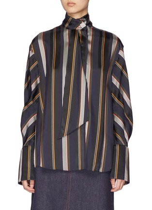 Main View - Click To Enlarge - ROKSANDA - Tie neck stripe shirt
