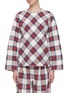 Main View - Click To Enlarge - MS MIN - Wide sleeve tartan plaid blouse