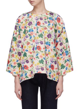 Main View - Click To Enlarge - MS MIN - Floral print jacquard top
