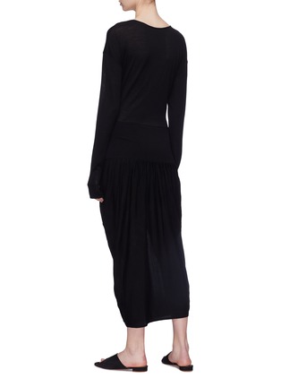 Back View - Click To Enlarge - MS MIN - Drape mock wrap wool knit dress