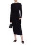 Figure View - Click To Enlarge - MS MIN - Drape mock wrap wool knit dress