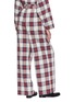 Back View - Click To Enlarge - MS MIN - Belted tartan plaid wide leg pants