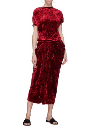 Figure View - Click To Enlarge - MS MIN - Drape crushed velvet dress