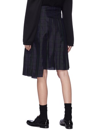 Back View - Click To Enlarge - MS MIN - Tartan plaid staggered pleated skirt