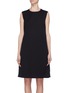 Main View - Click To Enlarge - MS MIN - Belted pleated back wool dress