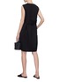 Figure View - Click To Enlarge - MS MIN - Belted pleated back wool dress